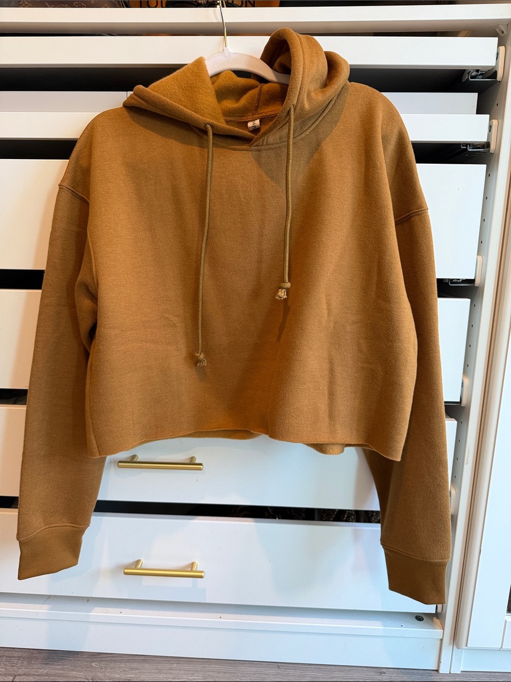 Women’s Cropped Hoodie in Brown - Unbranded